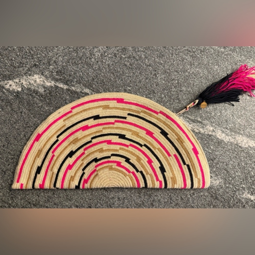 Colorful Woven Clutch with Tassels